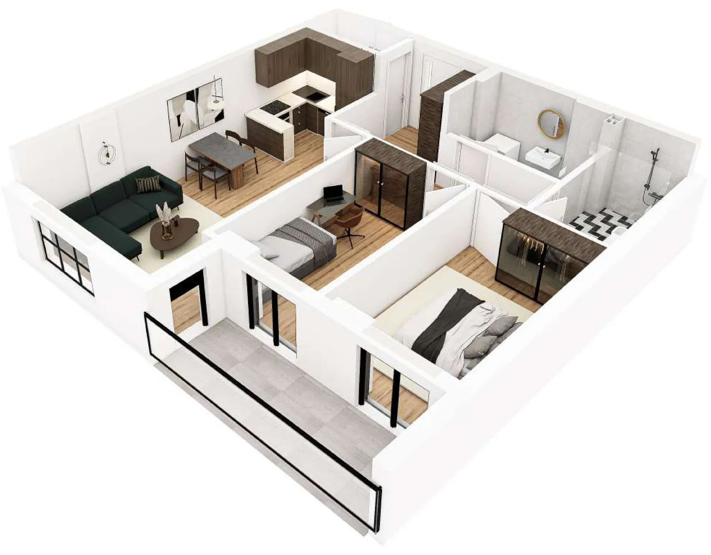3D prikaz stana STAN 01