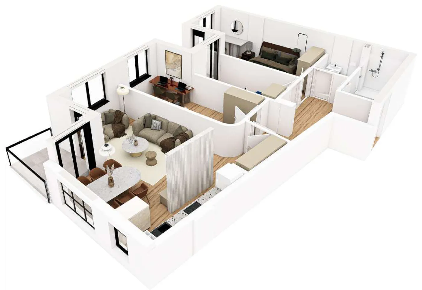 3D prikaz stana STAN 02