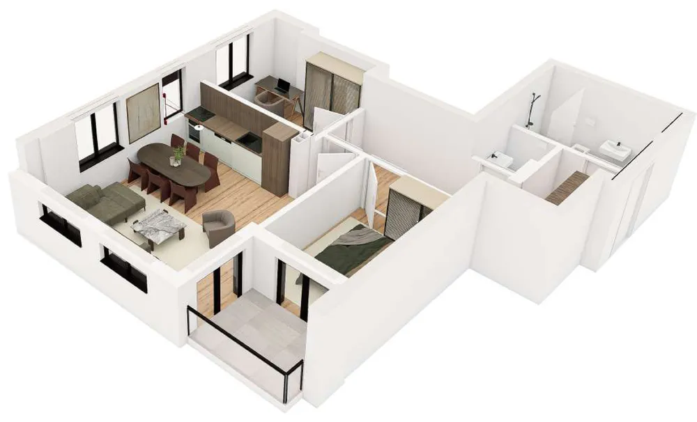 3D prikaz stana STAN 06, trosoban